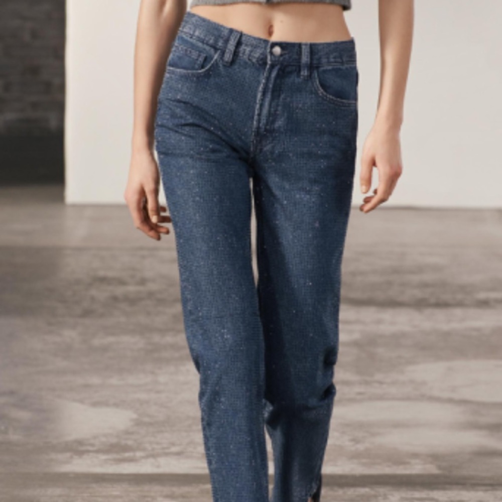 Zara rhinestone/embellished jeans